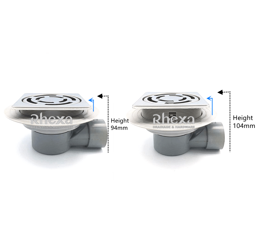 Stainless Steel Floor Drain Heights