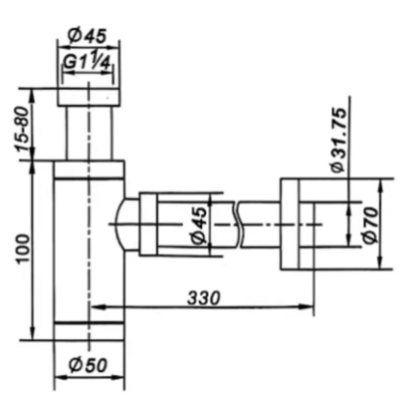 Stainless Steel | Brass | Zinc Siphon Trap – FT02-ST002-B - Image 2